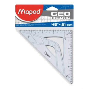 Maped vonalzó (derékszögű, 21cm/45fok, átlátszó)