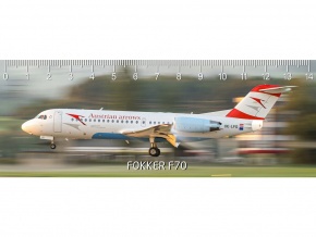 Mapcards 3D vonalzó 14cm, utasszállító Fokker F70