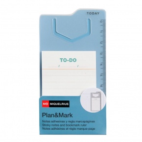 Miquelrius öntapadós kockás jegyzettömb, könyvjelzővel, mini