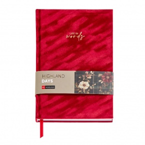 Miquelrius notesz, A5, 160 old. sima, vörös, Life in worlds, Highland