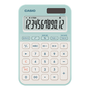 CASIO Asztali számológép, 12 számjegyű, NAGY DÖNTÖTT KIJELZŐ, Világoszöld