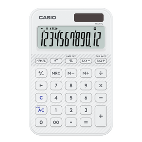 CASIO Asztali számológép, 12 számjegyű, NAGY DÖNTÖTT KIJELZŐ, Fehér