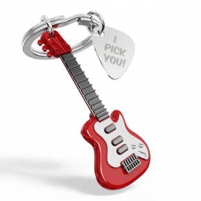 Metalmorphose kulcstartó, piros gitár