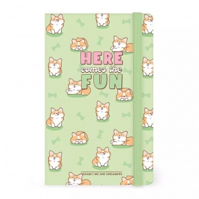 Legami notesz A5, 164old. 120g, vonalas, Corgi kutyás STATIONERY