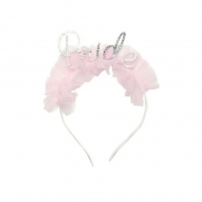 Party Deco fejpánt csipkével, rózsaszín, Bride