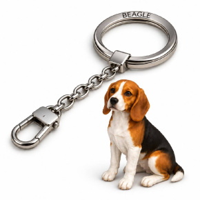 OXY 3D kutya kulcstartó, Beagle, ülő