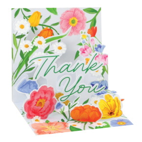 Popshots képeslap, négyzet, virágcsokor, Floral, Thank You