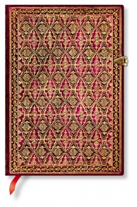 Paperblanks Butikkönyv, Midi, vonalas, fémkapcsos, River Cascade, bordó