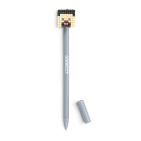 Puckator Toll Szilikon Topperrel, Vékony Hegyű + 2 Tollbetét - Steve - Minecraft