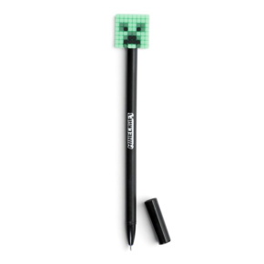Puckator Toll Szilikon Topperrel, vékony hegyű + 2 tollbetét - Creeper - Minecraft