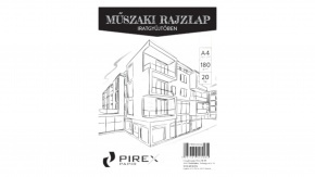 Műszaki Rajzlap A/4, 180gr, 20lap
