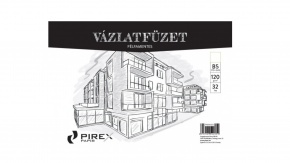 Vázlatfüzet B/5, 120gr, Félfamentes