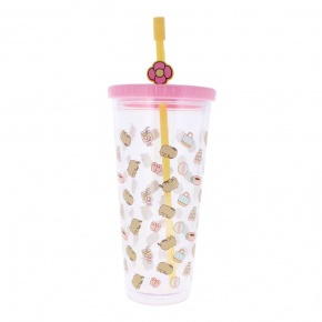 Blueprint műanyag pohár szívószállal, Pusheen Tropical Vacation (6)
