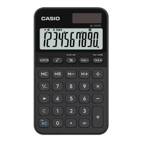CASIO Zsebszámológép, 10 számjegyű, NAGY KIJELZŐ FEKETE