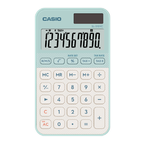 CASIO Zsebszámológép, 10 számjegyű, NAGY KIJELZŐ, ZÖLD