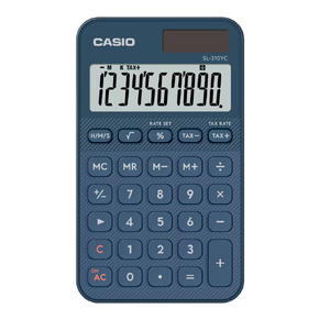 CASIO Zsebszámológép, 10 számjegyű, NAGY KIJELZŐ, KÉK