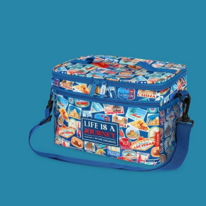Legami hőszigetelt ételszállító táska, zippzáros (7,7 L) térképes ON THE GO