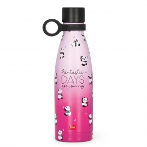 Legami kulacs, duplafalú rozsdamentes acél, 0,5 l, rózsaszín, pandás ON THE GO