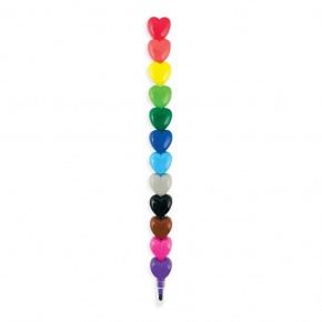 Legami zsírkréta, 12-színű, tolóbetétes, szív alakú STATIONERY