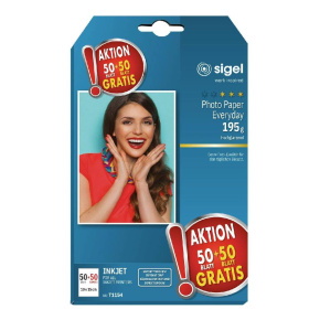 Sigel fotópapír (10x15 cm) 50+50db, 195g