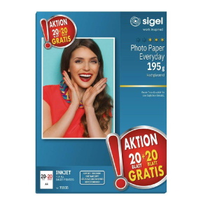 Sigel fotópapír A4, 20+20db, 195g