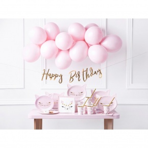 PartyDeco tányér (6db, 22 cm) cica alakú, rózsaszín