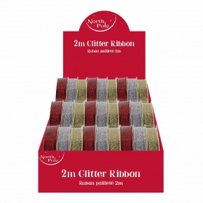 Eurowrap selyemszalag, csillogó, arany,ezüst, piros 2m karácsonyi (5)