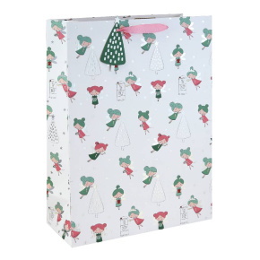 Eurowrap ajándéktasak (33x45,5x15 cm) karácsonyi tündéres (6)