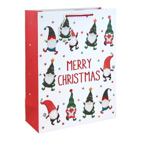 Eurowrap ajándéktasak (33x45,5x15 cm) Merry Christmas, manós karácsonyi (6)
