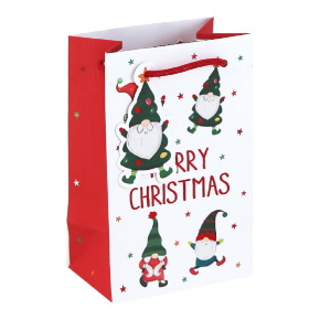 Eurowrap ajándéktasak (12,7x20,3x9 cm) Merry Xmas, manós karácsonyi (6)