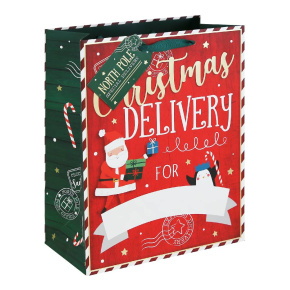 Eurowrap ajándéktasak (26,5x33x14 cm) Christmas Delivery karácsonyi (6)