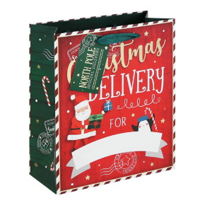 Eurowrap ajándéktasak (21,5x25x10 cm) Christmas Delivery karácsonyi (6)