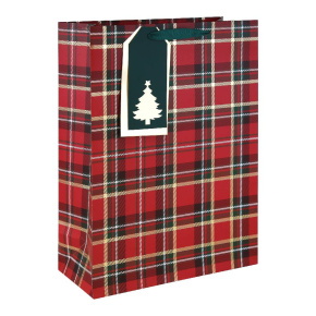 Eurowrap ajándéktasak (33x45,5x15 cm) skót kockás karácsonyi (6)