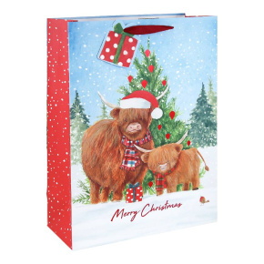 Eurowrap ajándéktasak (33x45,5x15 cm) skót-felföldi marha karácsonyi (6)