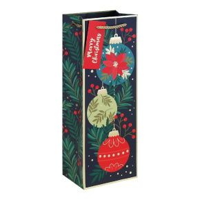 Eurowrap italtasak (12,7x35,5x9 cm) zöld, karácsonyfa díszes karácsonyi (6)