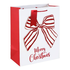 Eurowrap ajándéktasak (26,5x33x14 cm) piros masnis karácsonyi (6)