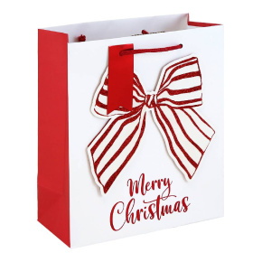 Eurowrap ajándéktasak (21,5x25x10 cm) piros masnis karácsonyi (6)
