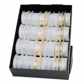 Goldina szalag, bézs, fehér, arany esküvős minták, 10-féle, (6)