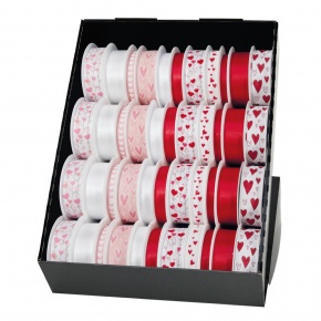 Goldina szalag, piros, fehér, szivecskés, 11-féle (6)