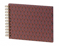 Rössler fotóalbum/scrapbook (19,5x14,5 cm, 20 lap, spirálos) bordó mintás, Cosima