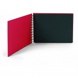 Rössler Soho fotóalbum/scrapbook (14,5x19,5 cm, 20 lap, spirálos, fekete lapok) piros