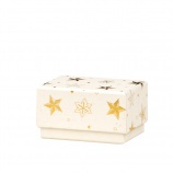 Rössler ajándékdoboz (mini, 6x8,7x5 cm) natúr vanília, arany csillagos, Golden Stars karácsonyi (2)
