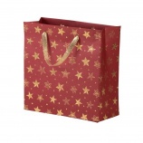 Rössler ajándéktasak (21x22x8 cm) gránátvörös, arany csillagos, Golden Stars karácsonyi