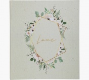 Exacompta esküvői album (29x32cm, 60lap, 300 fotó) fehér, levélmintás, Love