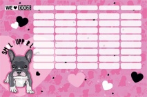 Lizzy Card Órarend nagy We Love Dogs Pink