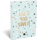 Lizzy Card Dupla spirálfüzet A/4 kockás FSC Cornell Terrazzo Gold
