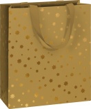 Stewo ajándéktasak (18x8x21 cm) arany, metál csillagos, Aster karácsonyi (2)