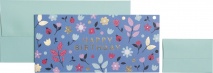 Stewo ajándékutalványtartó kis borítékkal, Benice Birthday, kék, virágos 2022