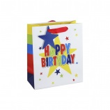 Eurowrap ajándéktasak, színes Happy Birthday (21,5x25x10 cm) 2022