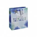 Eurowrap ajándéktasak, fehér-kék, Happy Birthday, (21,5x25x10 cm) 2022